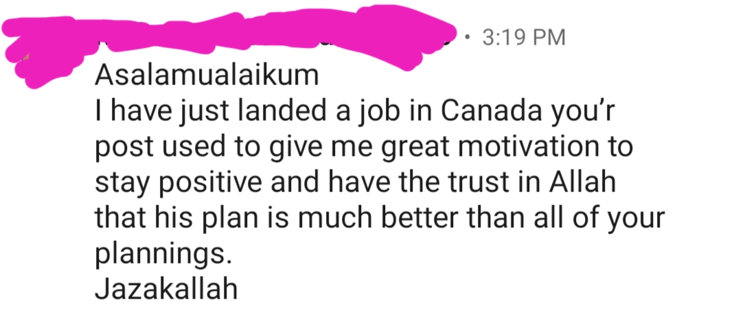 Genuine client testimonial message 6